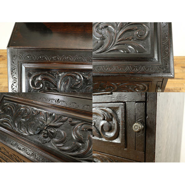 1880年頃 オーク材 イギリス アンティーク・ビューロー antique55384