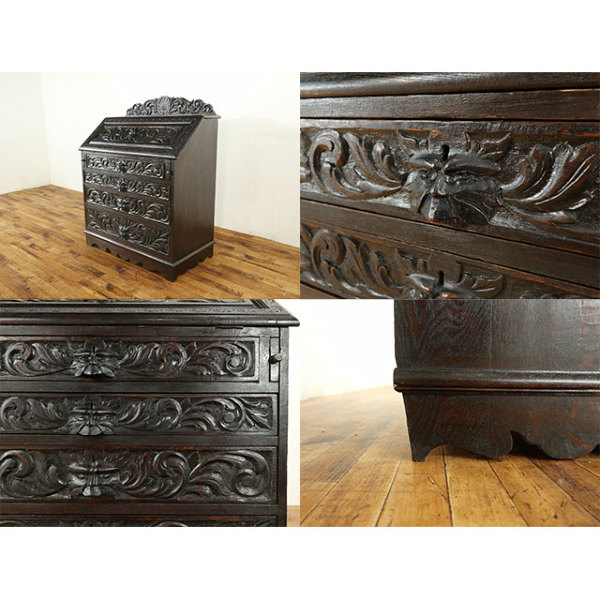 1880年頃 オーク材 イギリス アンティーク・ビューロー antique55384