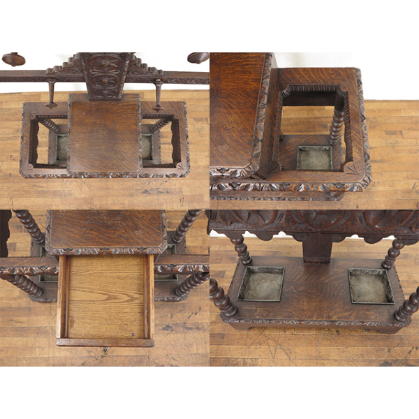 イギリスアンティーク　オーク材　ホールスタンド イギリスアンティーク ホールスタンド 玄関用家具 オーク材