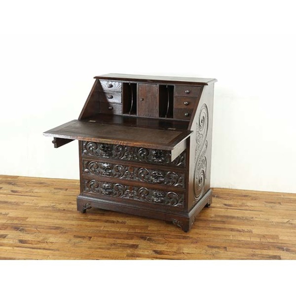 1880年頃 オーク材 イギリス アンティーク・ビューロー antique55718