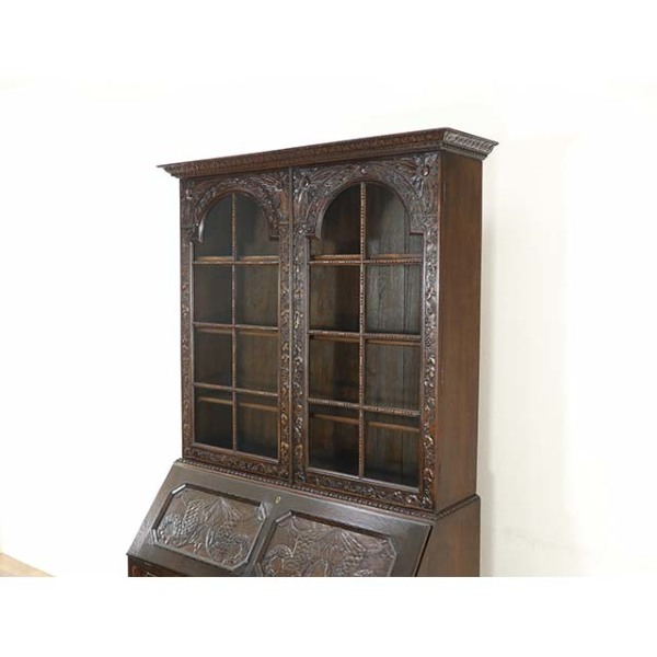 1880年頃 オーク材 イギリス アンティーク・ブックビューロー