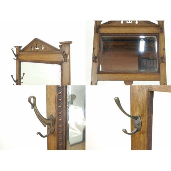 1900年頃 オーク材 イギリス アンティーク・ホールスタンド