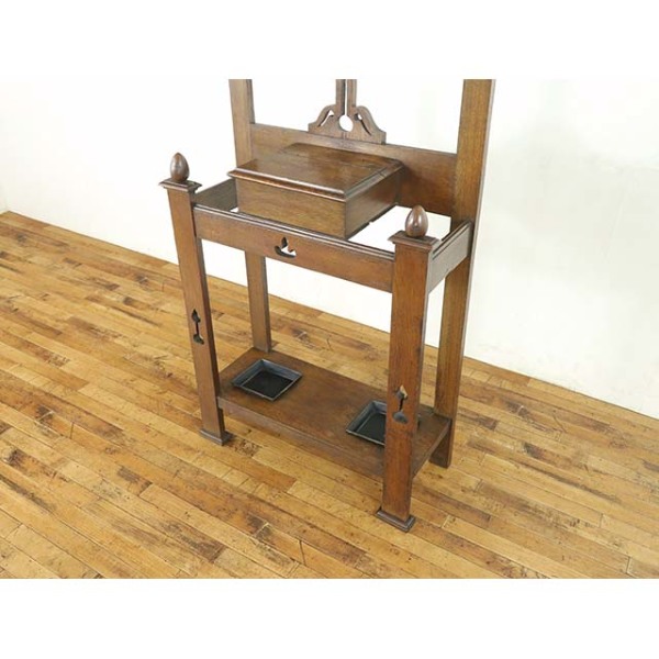 1900年頃 オーク材 イギリス アンティーク・ホールスタンド