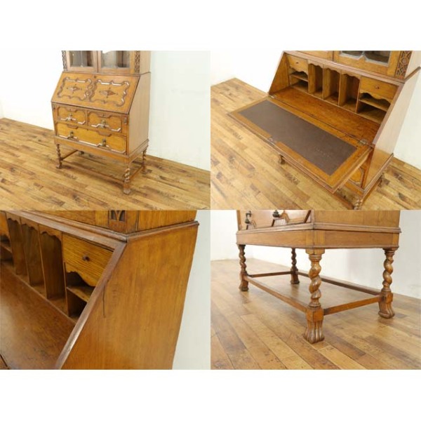 1920年頃 オーク材 イギリス アンティーク・ブックビューロー