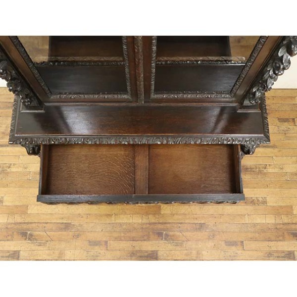 1950s イギリス製 英国 オーク ガラスキャビネット 仕上済 1950s