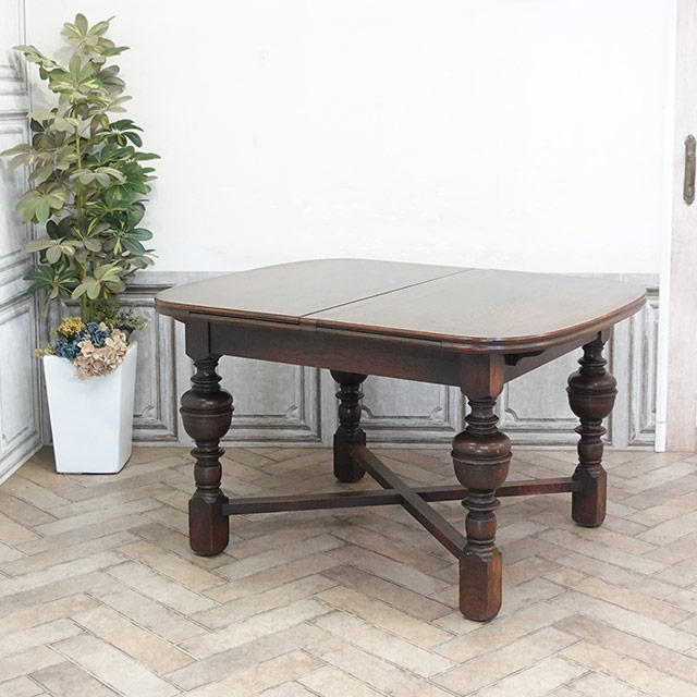 1920年頃 オーク材 イギリス アンティーク・ダイニングテーブル