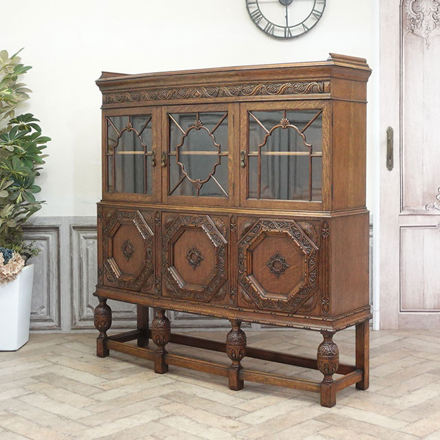 1910年頃 オーク材 イギリス アンティーク・キャビネット