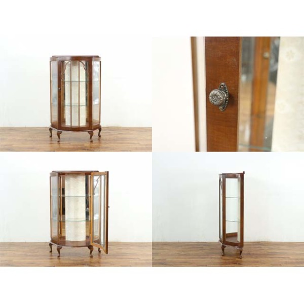 1940年頃 ウォールナット材 イギリス アンティーク・ショーケース