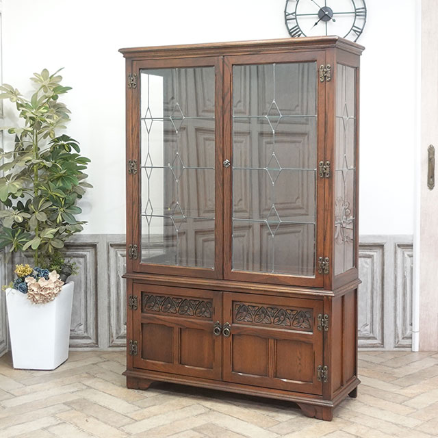 1950年頃 オーク材 イギリス アンティーク・ショーケース antique59648