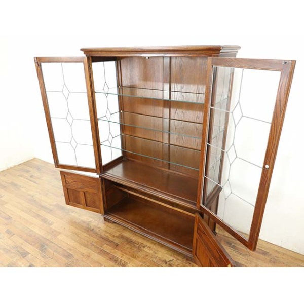ヴィンテージ 1950s イギリス製 英国 オーク ガラスキャビネット 仕上済 ヴィンテージ 1950s イギリス製 英国 オーク ガラスキャビネット 仕上済