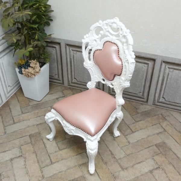 シングルチェア アンティークテイスト ピンクレザー 6110-18L18 新着