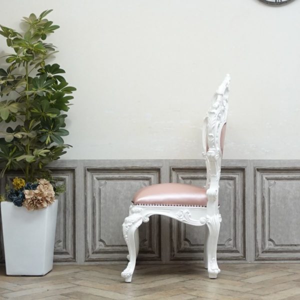 シングルチェア アンティークテイスト ピンクレザー 6110-18L18