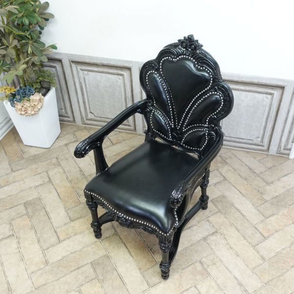 アンティーク調 クラシック アームチェア② イタリア製 アームチェア レオパード クラシック アンティーク