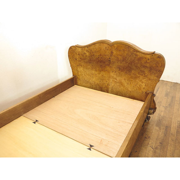1900年頃 ウォールナット材 イタリア アンティーク・ベッドフレーム