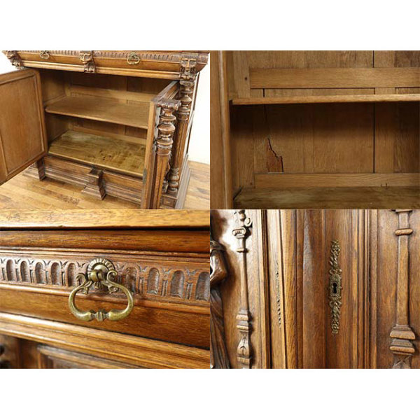 1880年頃 オーク材 フランス アンティーク・キャビネット