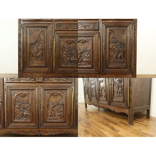 1920年頃 オーク材 フランス アンティーク・キャビネット