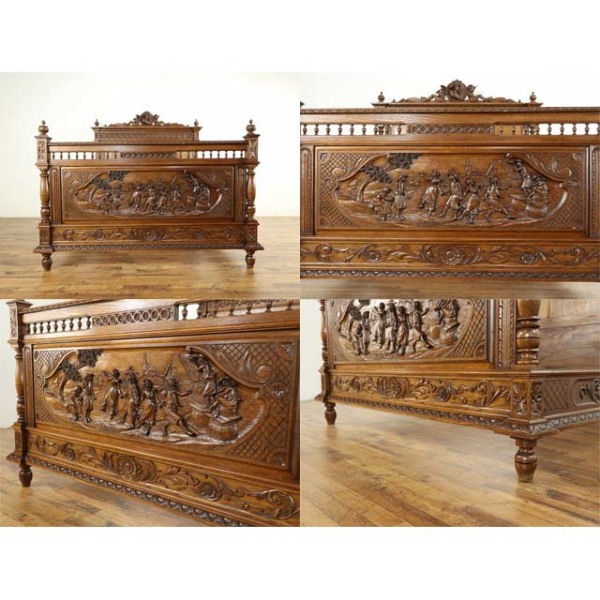 1920年頃 オーク材 フランス アンティーク・ベッドフレーム