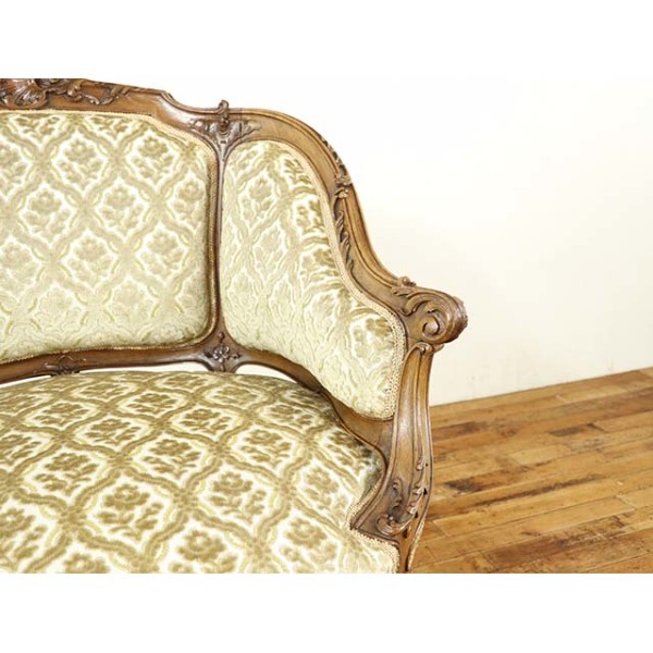 1900年頃 ウォールナット材 フランス アンティーク・ソファ