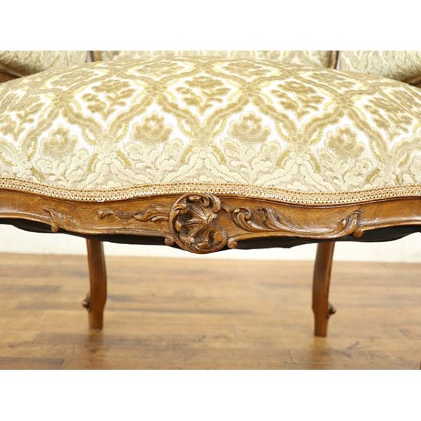 フランスアンティーク⭐︎チェア　ソファー 1900年頃 ウォールナット材 フランス アンティーク・ソファ