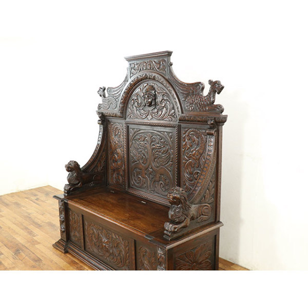 1900年頃 オーク材 フランス アンティーク・ベンチ antique64906 新着