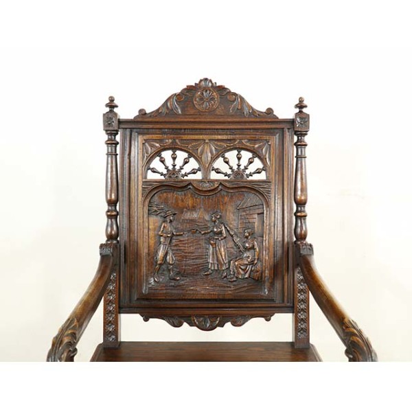 『送料込み』フランスアンティークチェア 1900年頃 オーク材 フランス アンティーク・チェア antique65242