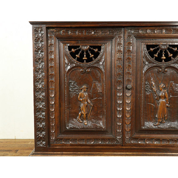 木製キャビネット アンティーク 1880年頃 オーク材 フランス アンティーク・キャビネット antique65065