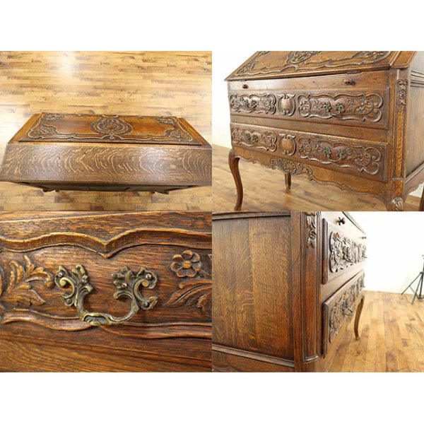 1920年頃 オーク材 フランス アンティーク・ビューロー antique65093