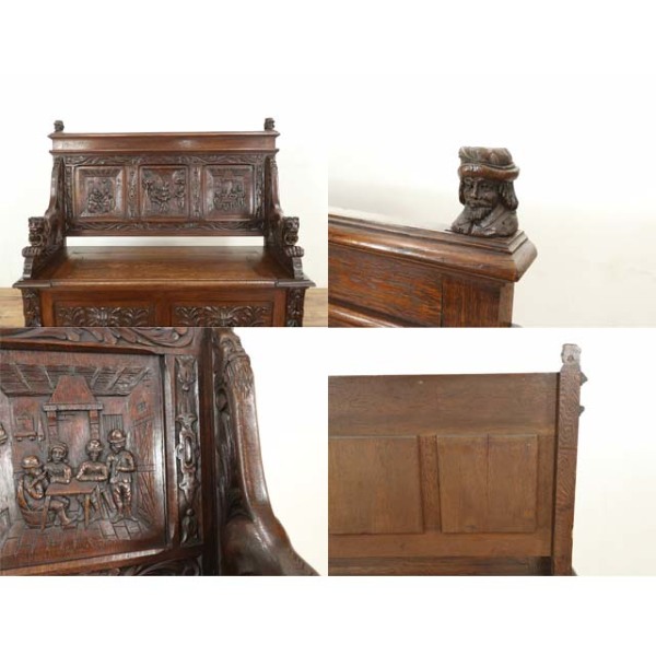1900年頃 オーク材 フランス アンティーク・ベンチ antique65192 新着