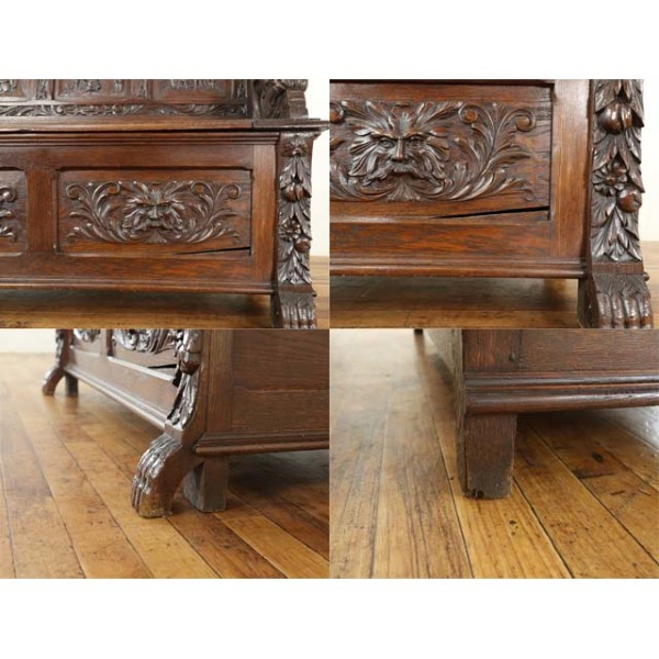 1900年頃 オーク材 フランス アンティーク・ベンチ antique65192 新着