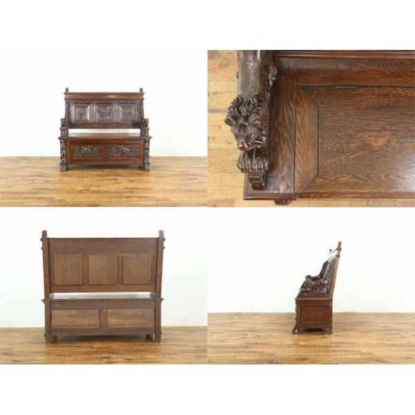 1900年頃 オーク材 フランス アンティーク・ベンチ antique65192 新着