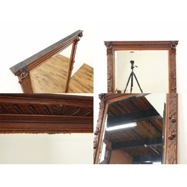 1920年頃 オーク材 フランス アンティーク・ミラー antique65260 新着