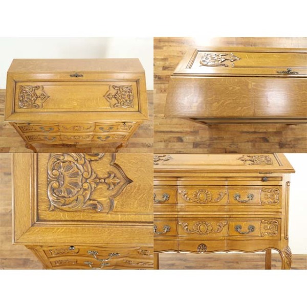 1930年頃 オーク材 フランス アンティーク・ビューロー antique65339