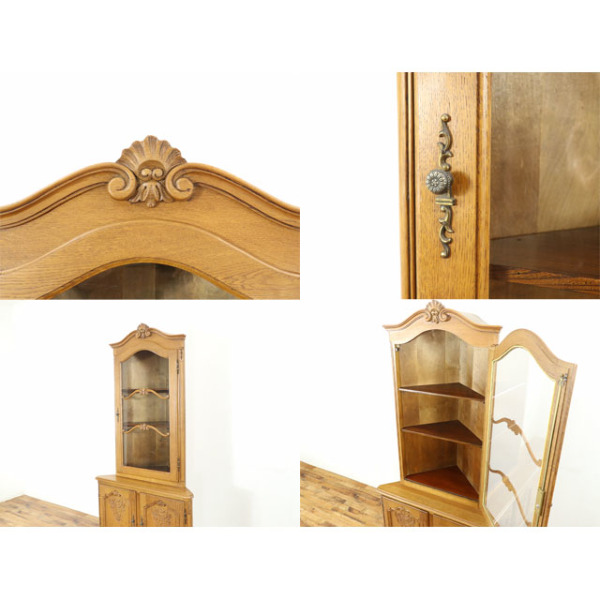 1930年頃 オーク材 フランス アンティーク・コーナーキャビネット