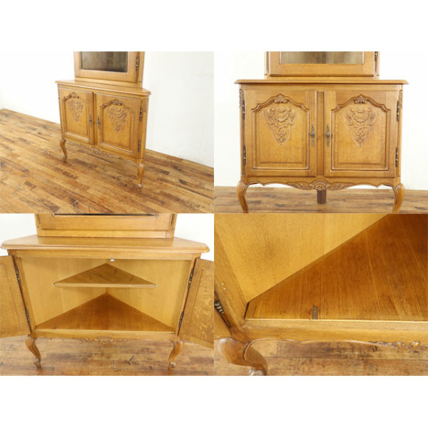 1930年頃 オーク材 フランス アンティーク・コーナーキャビネット