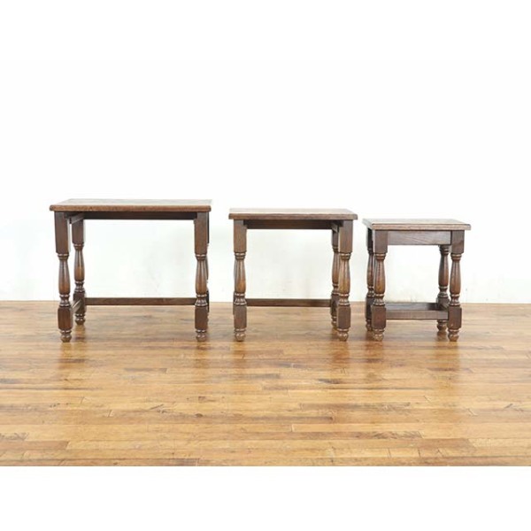 1940年頃 オーク材 オランダ アンティーク・ネストテーブル