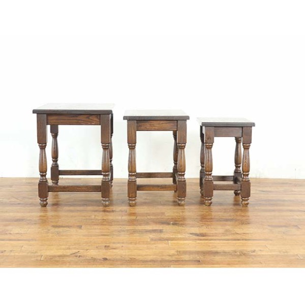 1940年頃 オーク材 オランダ アンティーク・ネストテーブル