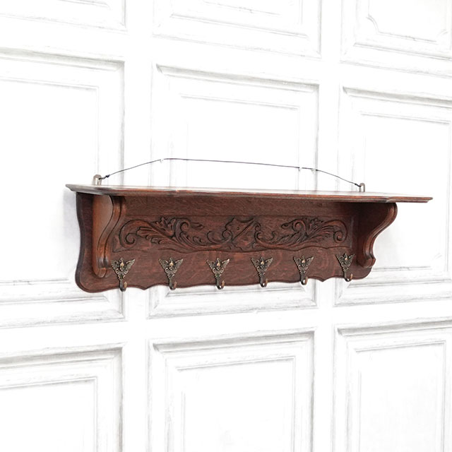 1930年頃 オーク材 オランダ アンティーク・ウォールハンガー