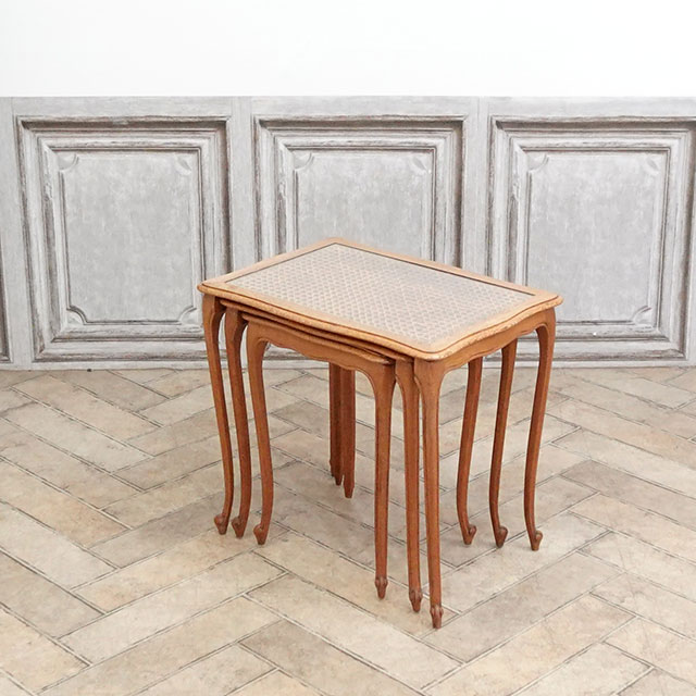 1920年頃 オーク材 フランス アンティーク・ネストテーブル