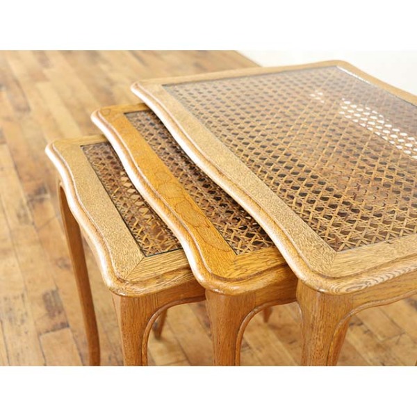 1920年頃 オーク材 フランス アンティーク・ネストテーブル