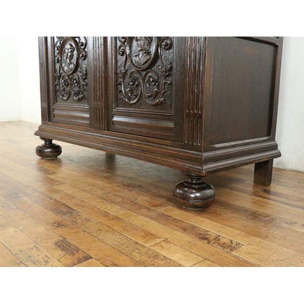 木製キャビネット ブラウン ヨーロッパ　アンティーク　1900年代　高級家具 1900年頃 オーク材 フランス アンティーク・キャビネット antique65486