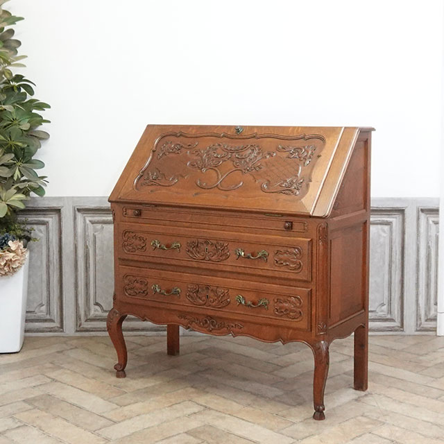 1930年頃 オーク材 フランス アンティーク・ビューロー antique65510