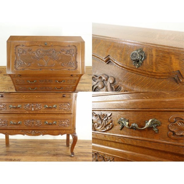 イギリス アンティーク家具 ビューロー　机 1930年頃 017B 1930年頃 オーク材 フランス アンティーク・ビューロー antique65510