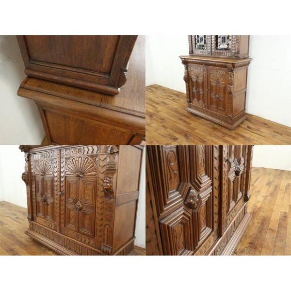 1900年頃 オーク材 ベルギー アンティーク・キャビネット antique65530