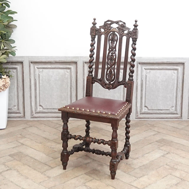 1900年頃 オーク材 フランス アンティーク・チェア antique65603a
