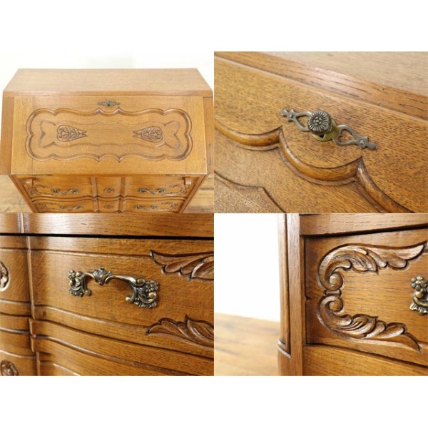 1930年頃 オーク材 フランス アンティーク・ビューロー antique65630