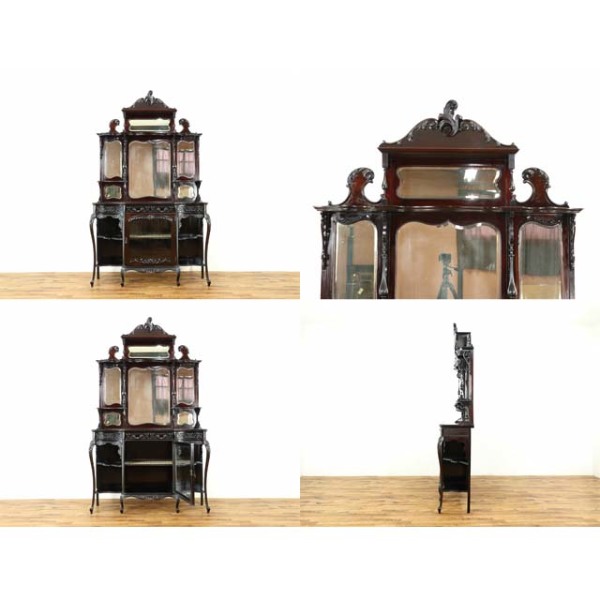 アンティーク家具「イギリス製　マホガニー材キャビネット」（1880年代） イギリス アンティーク 家具 パーラーキャビネット リビング キッチン