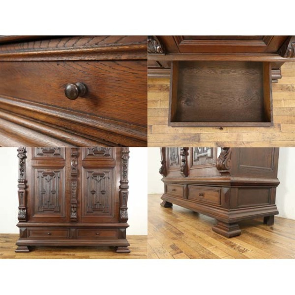 フランスビンデージ家具 1880年頃 オーク材 フランス アンティーク・ワードローブ antique70177