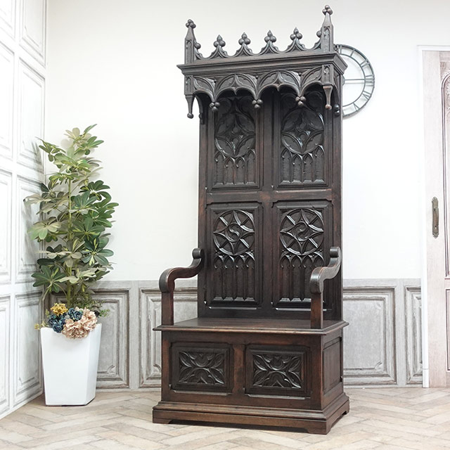 1900年頃 オーク材 フランス アンティーク・ベンチ antique70393 新着