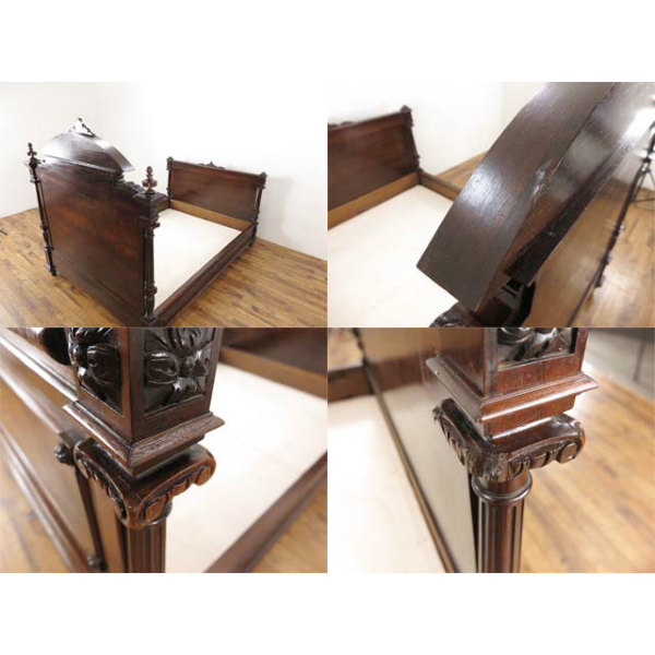 1900年頃 ローズウッド材 フランス アンティーク・ベッド