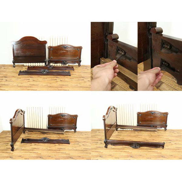 1910年頃 ローズウッド材 フランス アンティーク・ベッドフレーム